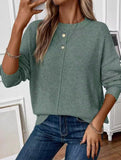 Casual pullover solid color sweater