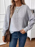 Casual pullover solid color sweater
