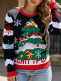 Christmas Tree Letters Cartoon Knitted Sweater