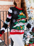 Christmas Tree Letters Cartoon Knitted Sweater