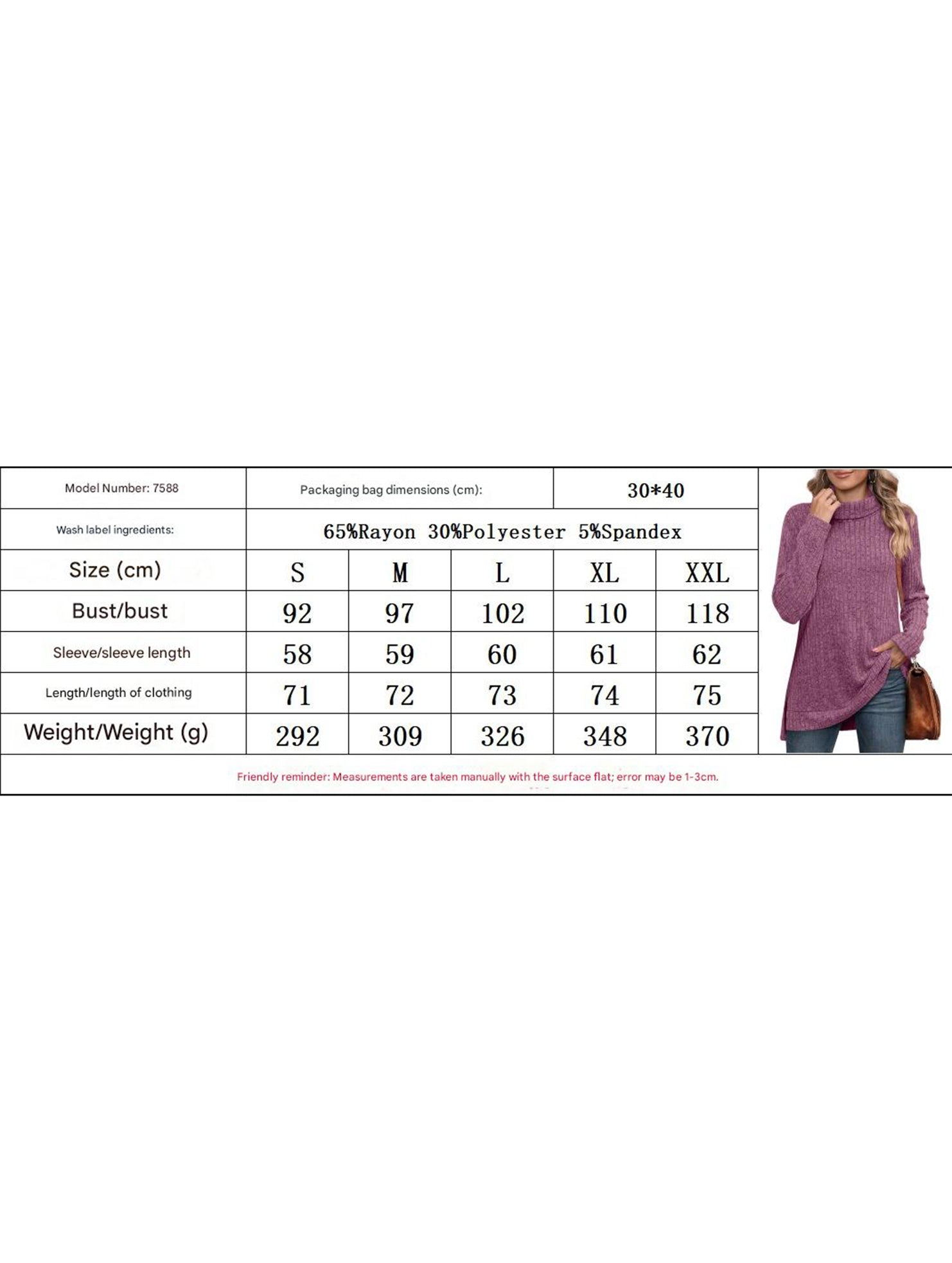 High-necked slit-ribbed loose T-shirt top