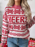High-neck pullover loose letter Christmas sweater