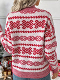 High-neck pullover loose letter Christmas sweater