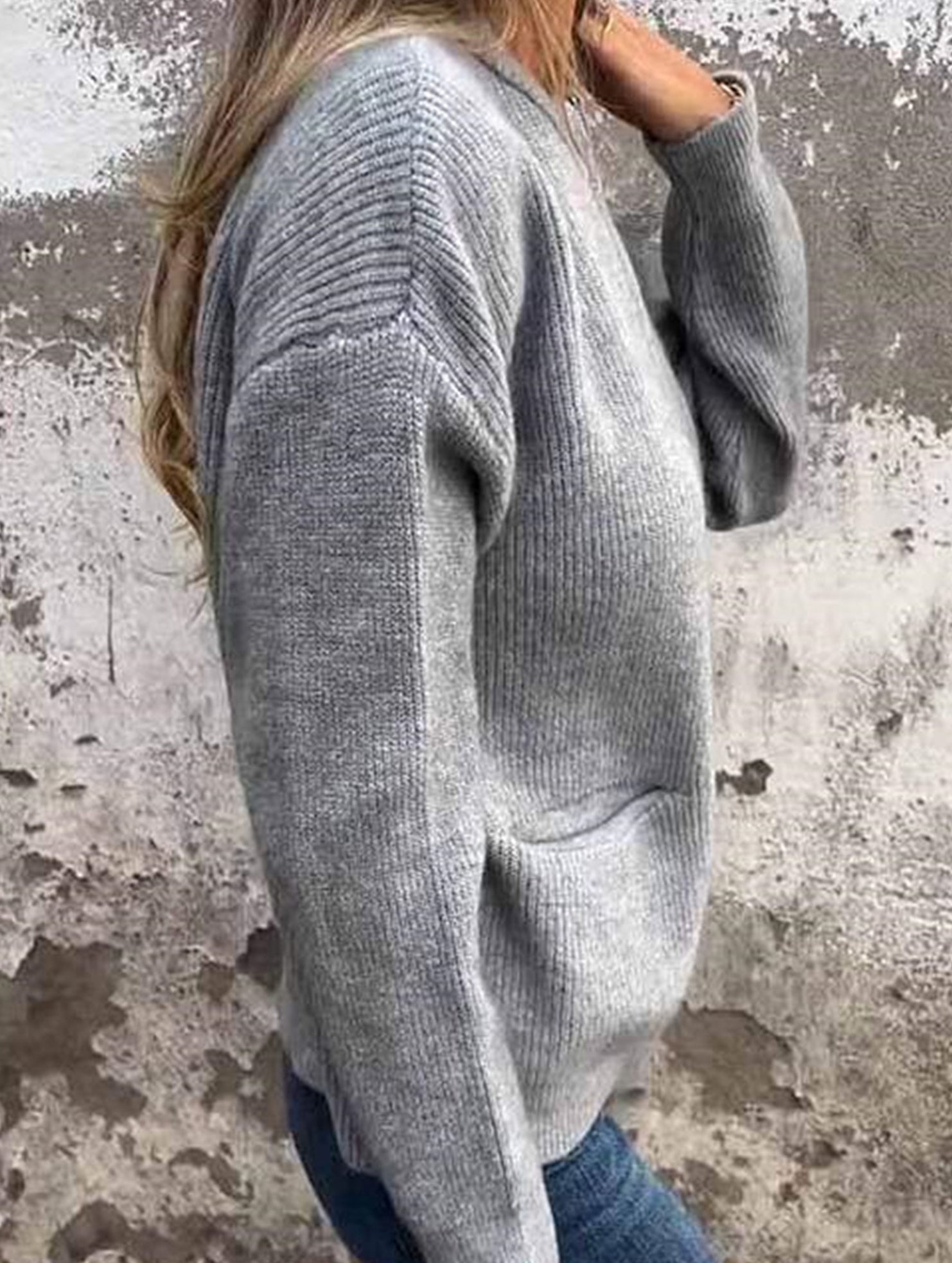 minimalist stand-collar zip-up knit cardigan