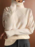 Versatile loose-fitting turtleneck warm sweater