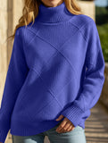 Versatile loose-fitting turtleneck warm sweater