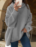 Plus-size loose solid color turtleneck knit sweater