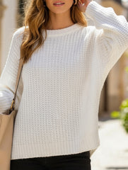 Casual short pullover crew neck knit sweater