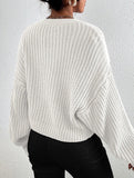 Casual short pullover crew neck knit sweater