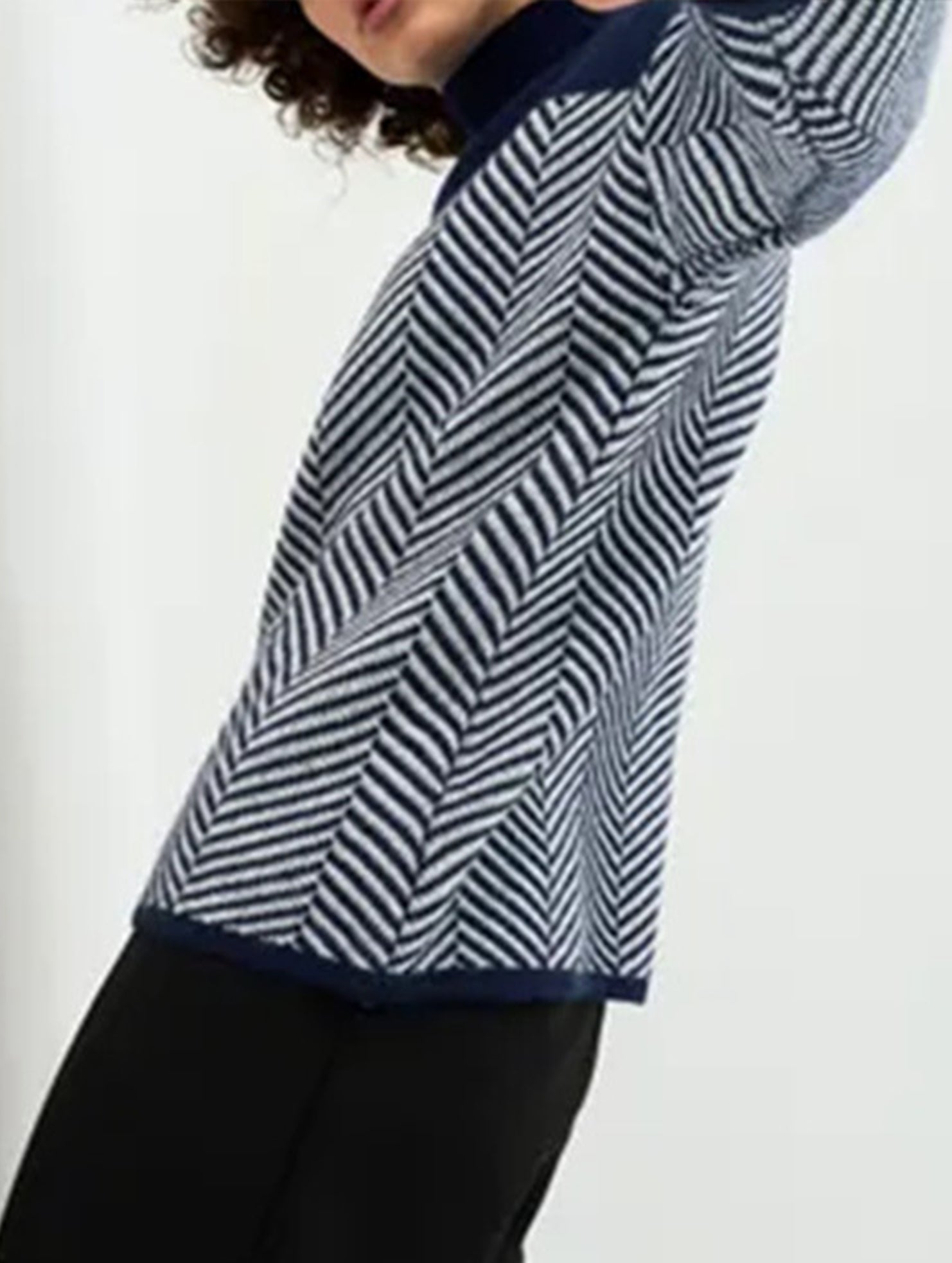 Striped warm and slimming sweater