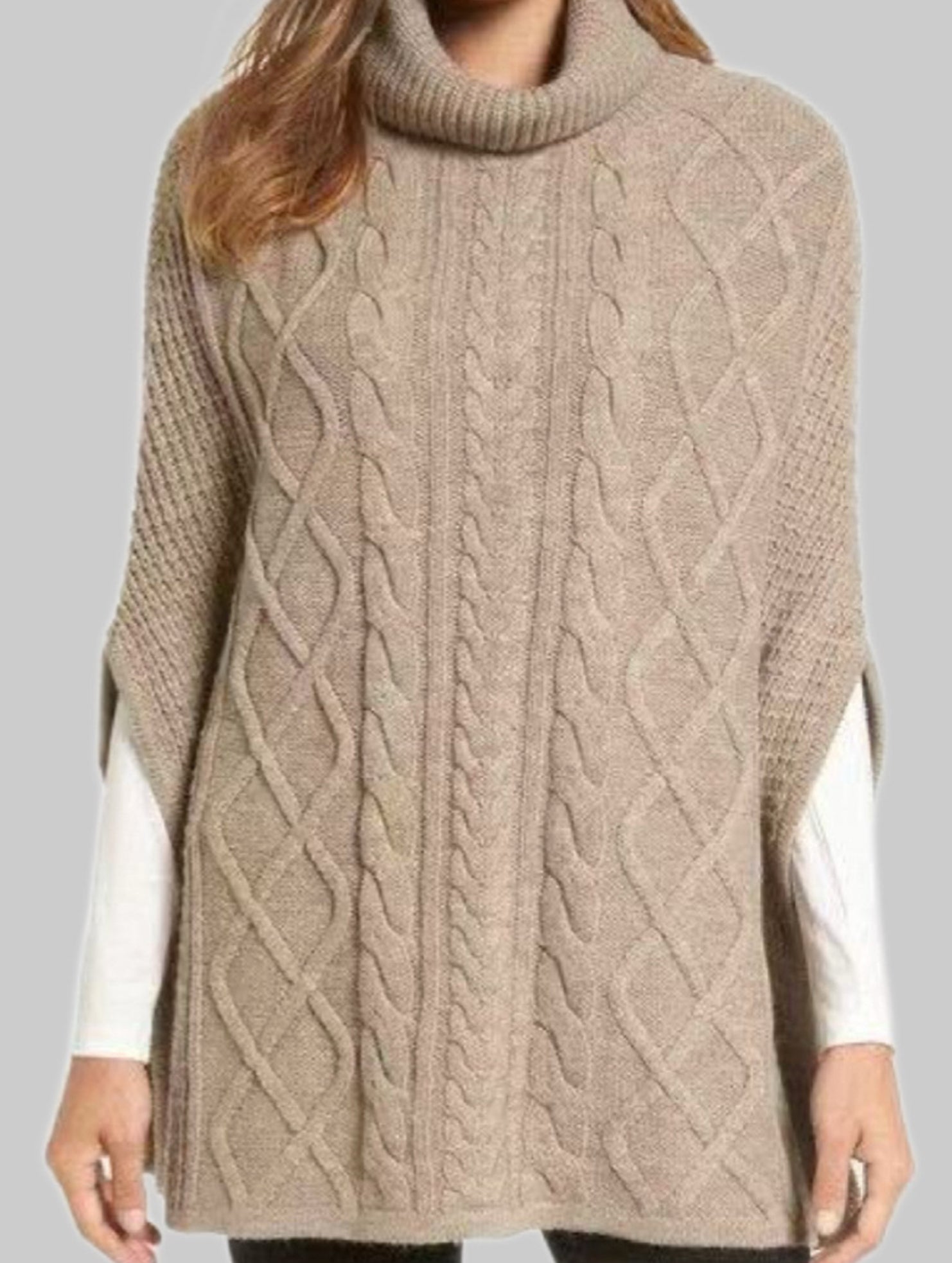 Loose-fitting turtleneck solid color sweater