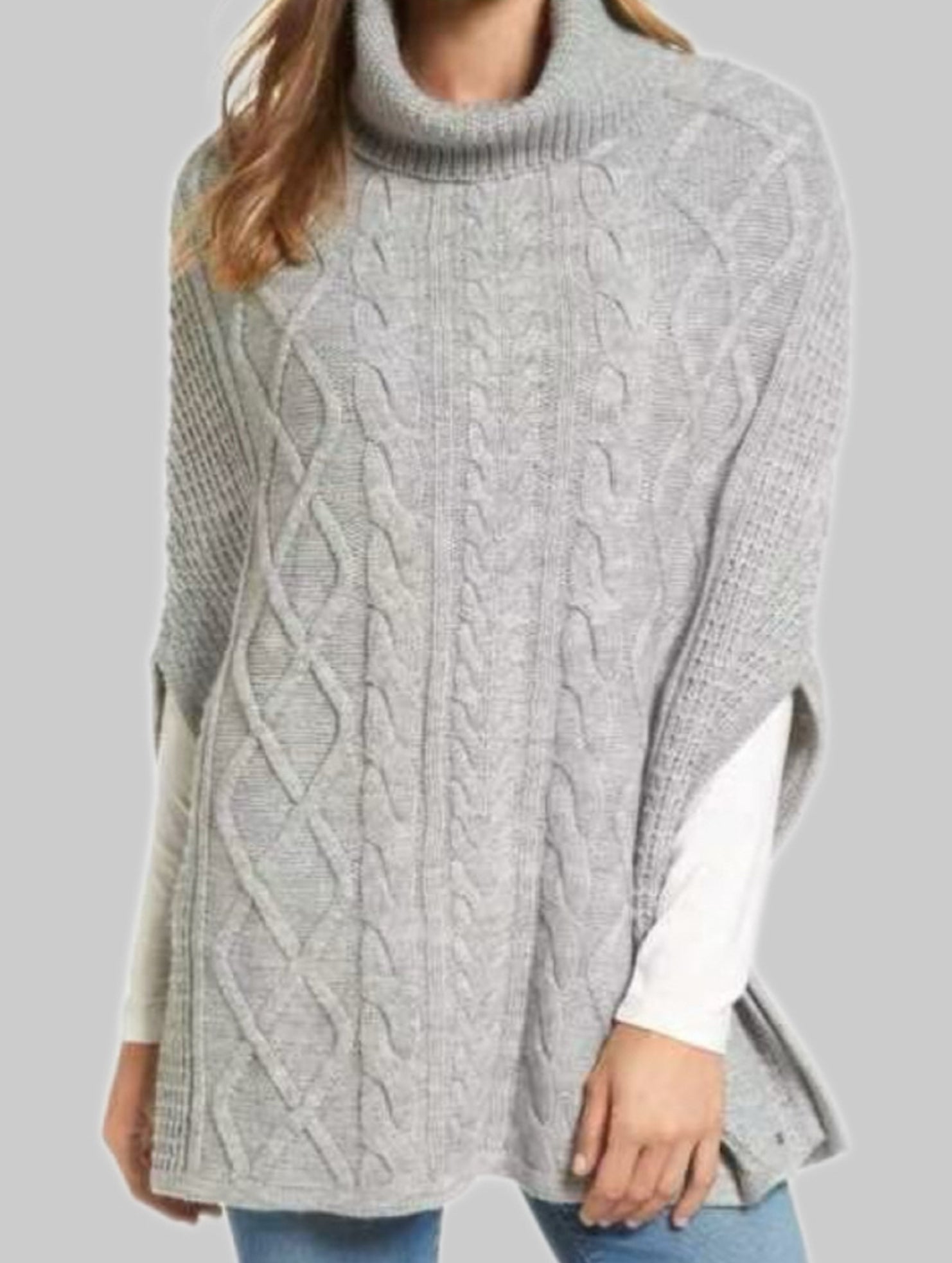 Loose-fitting turtleneck solid color sweater