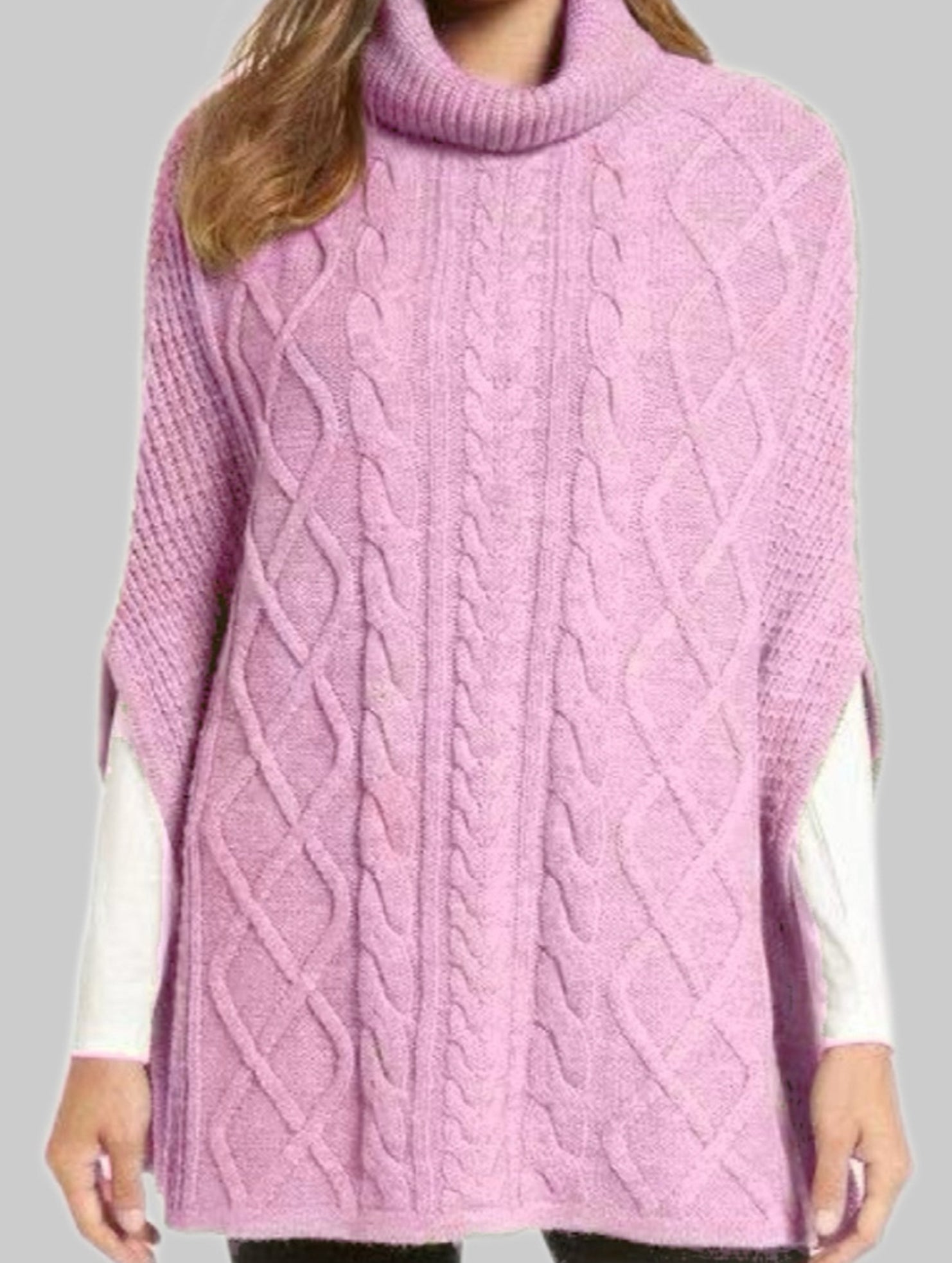 Loose-fitting turtleneck solid color sweater