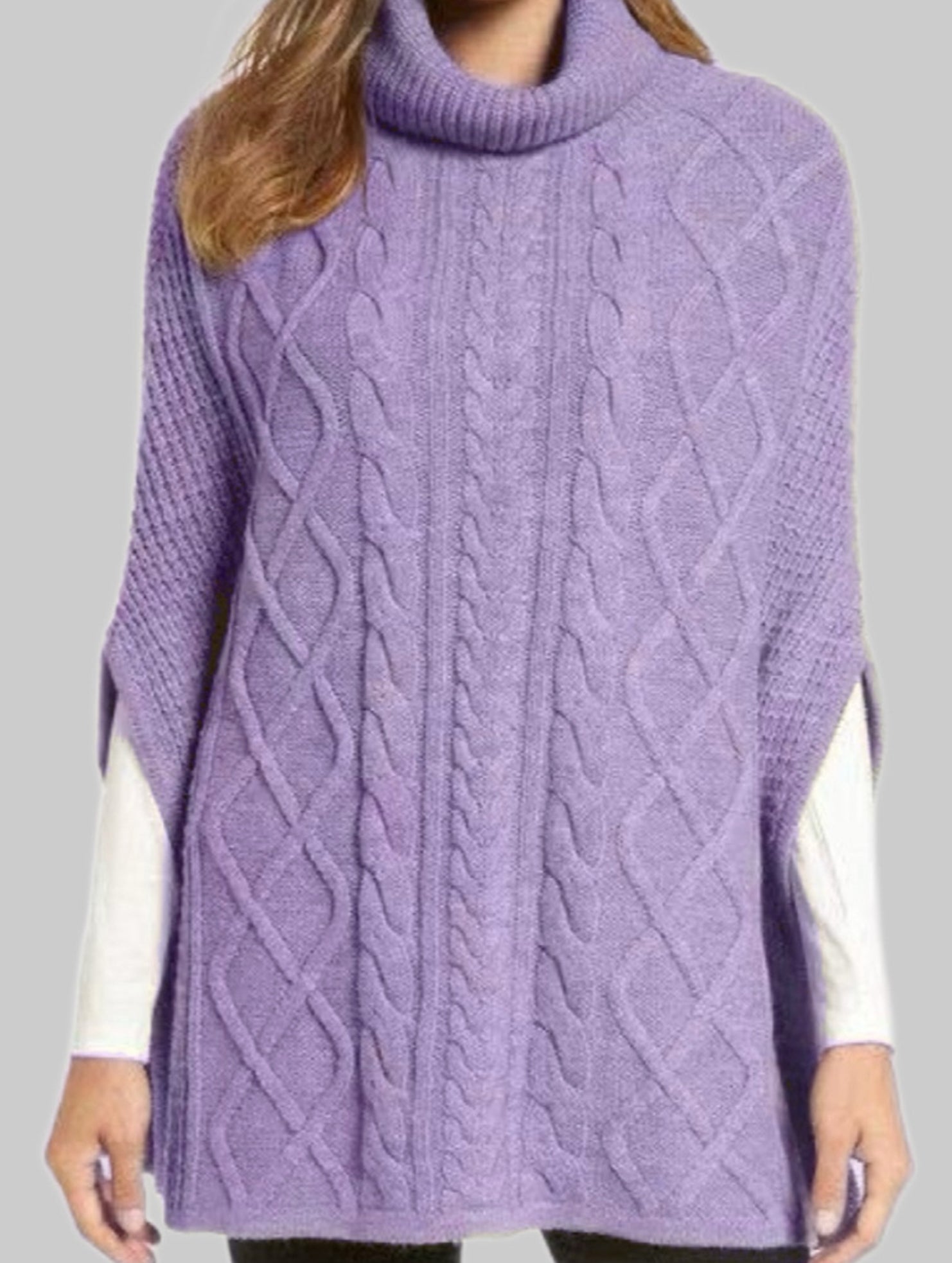 Loose-fitting turtleneck solid color sweater