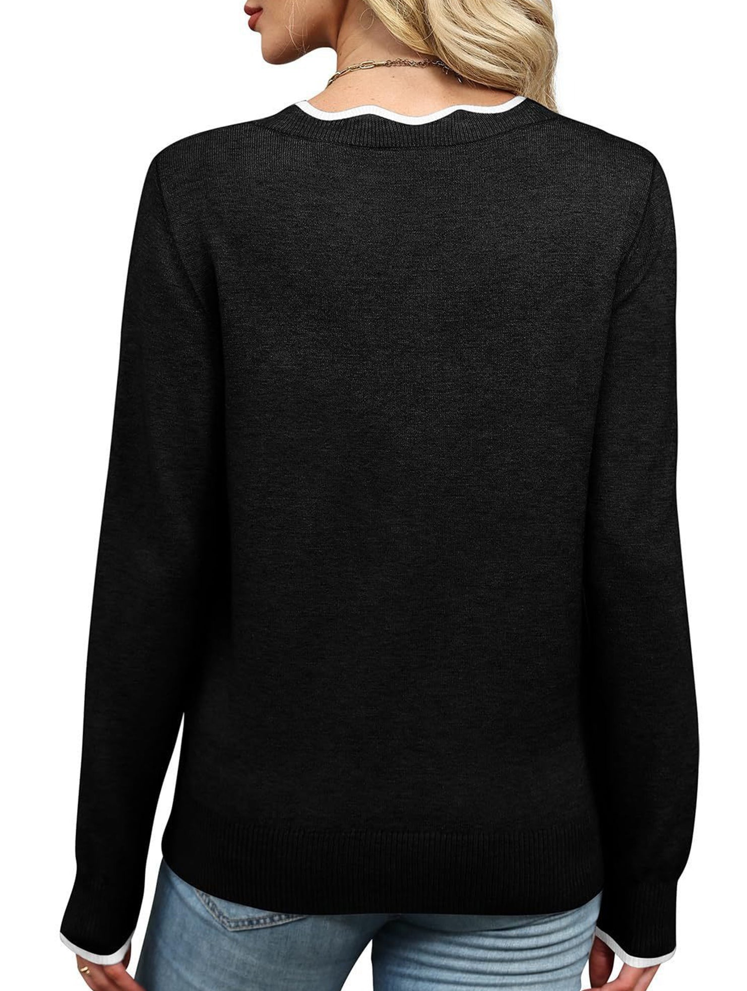 Solid color base layer knit sweater