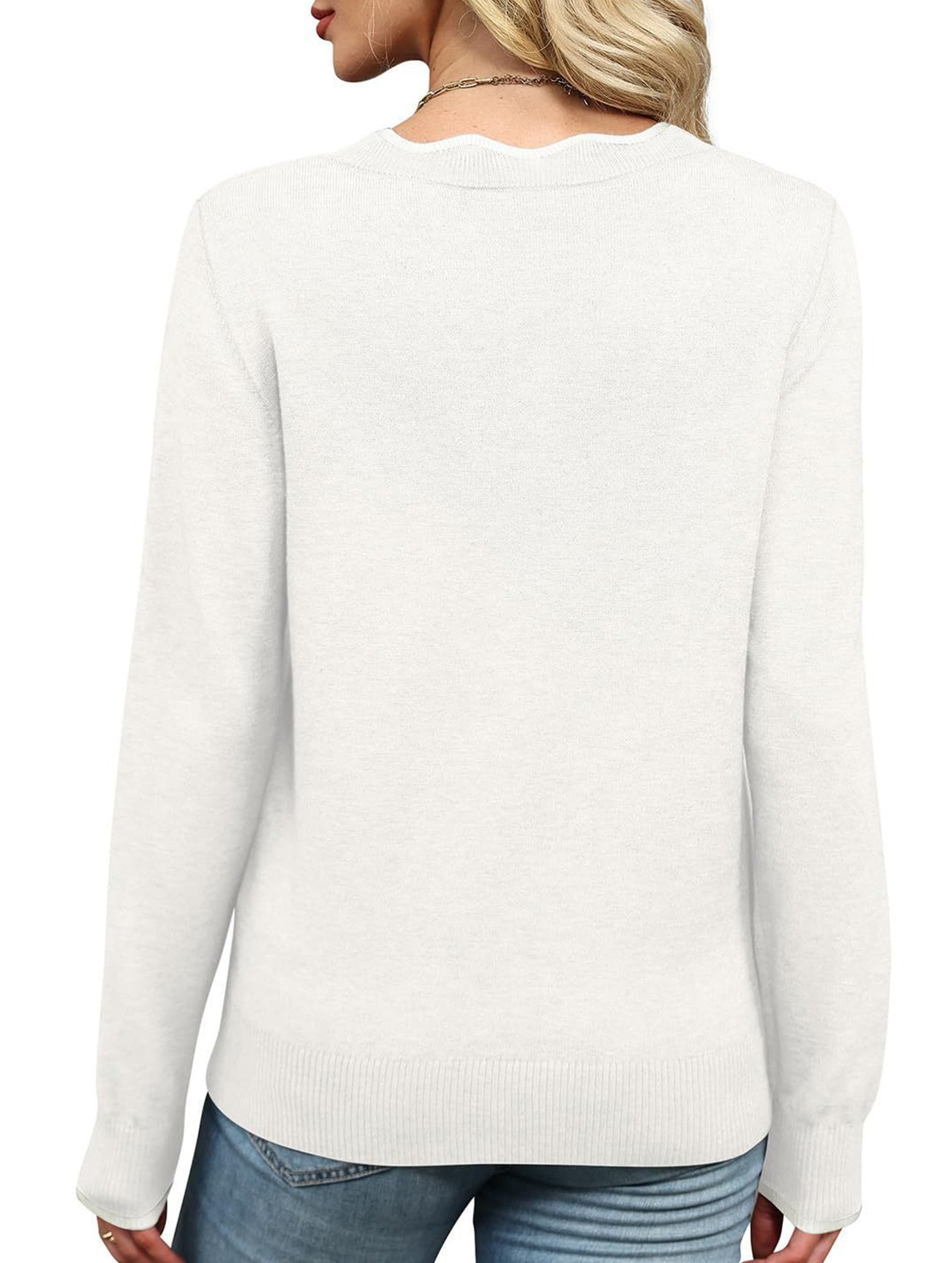 Solid color base layer knit sweater
