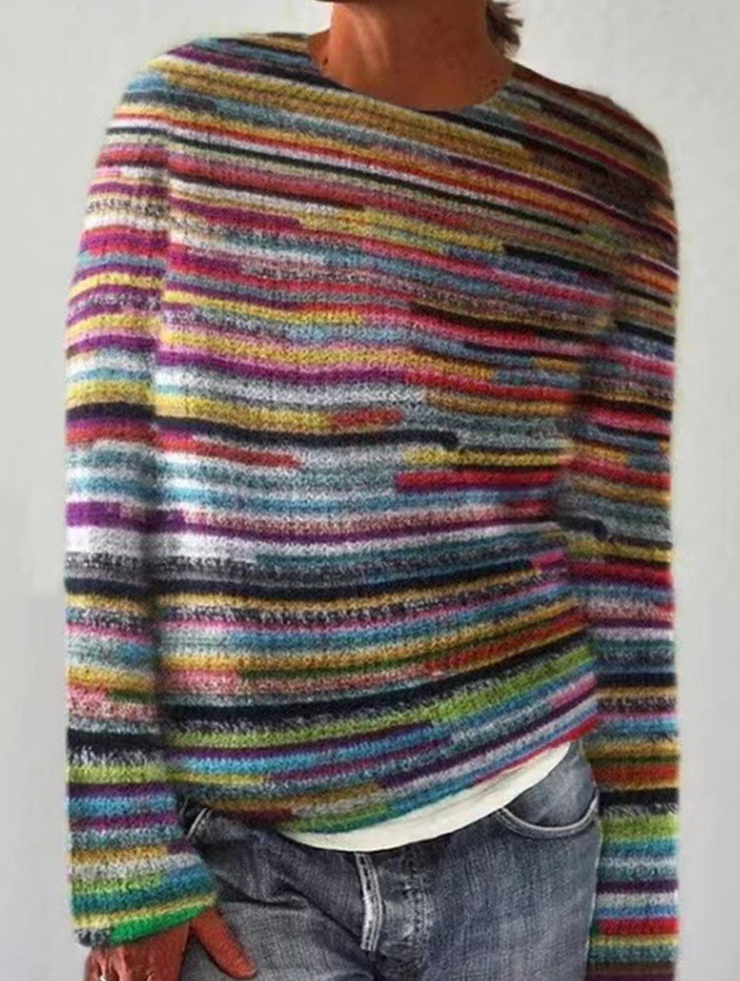 Casual loose long-sleeved knit sweater