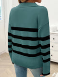Casual striped long-sleeved women's sweater