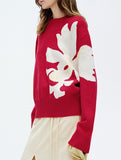 Christmas color-blocked crew neck sweater