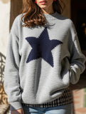 Round neck simple long-sleeved knitted top sweater