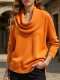 Solid color long-sleeved top sweater