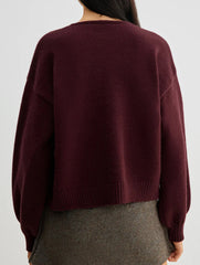 Stylish knit sweater with bow