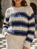 Casual striped long-sleeved knitwear