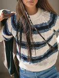 Casual striped long-sleeved knitwear