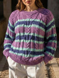 Casual striped long-sleeved knitwear