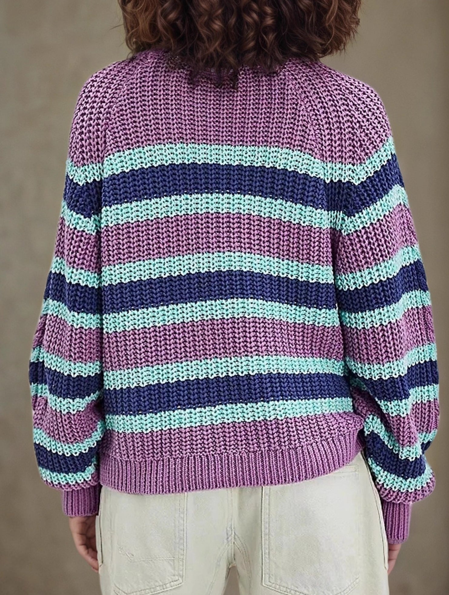 Casual striped long-sleeved knitwear