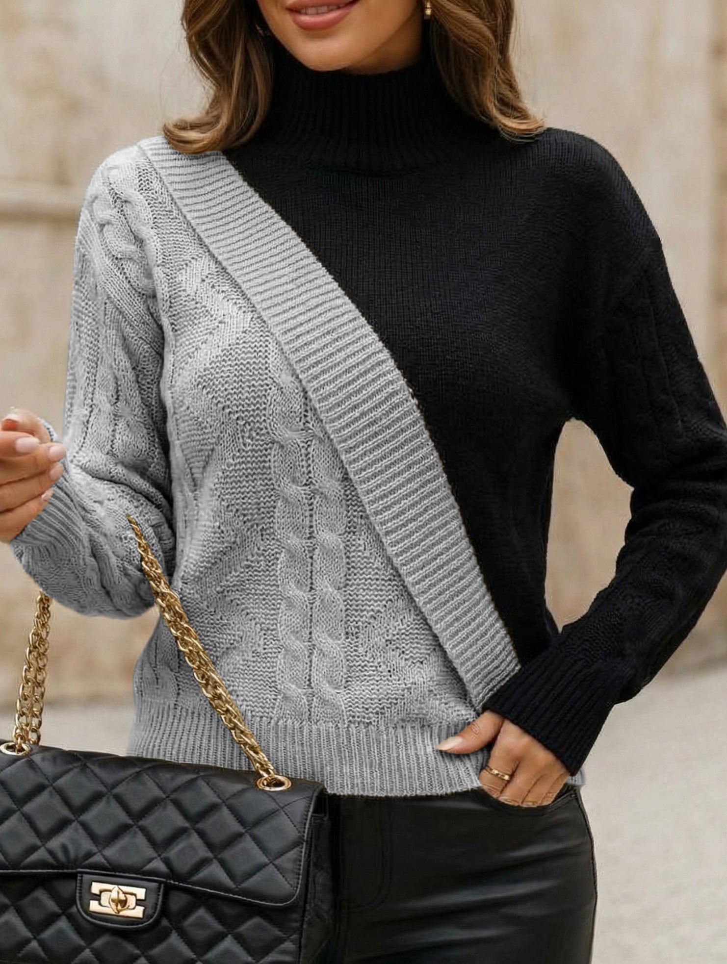 Casual turtleneck loose sweater