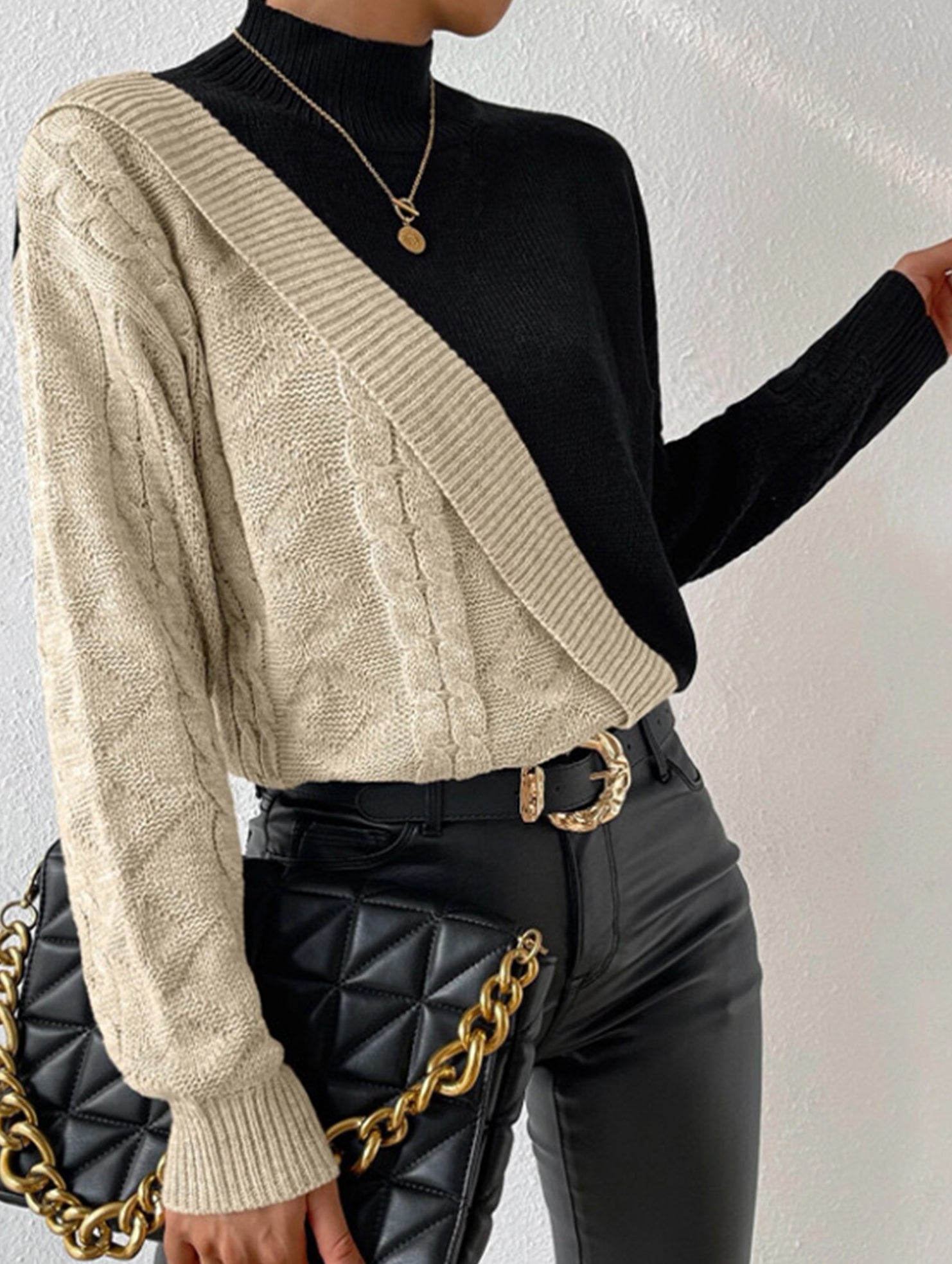 Casual turtleneck loose sweater