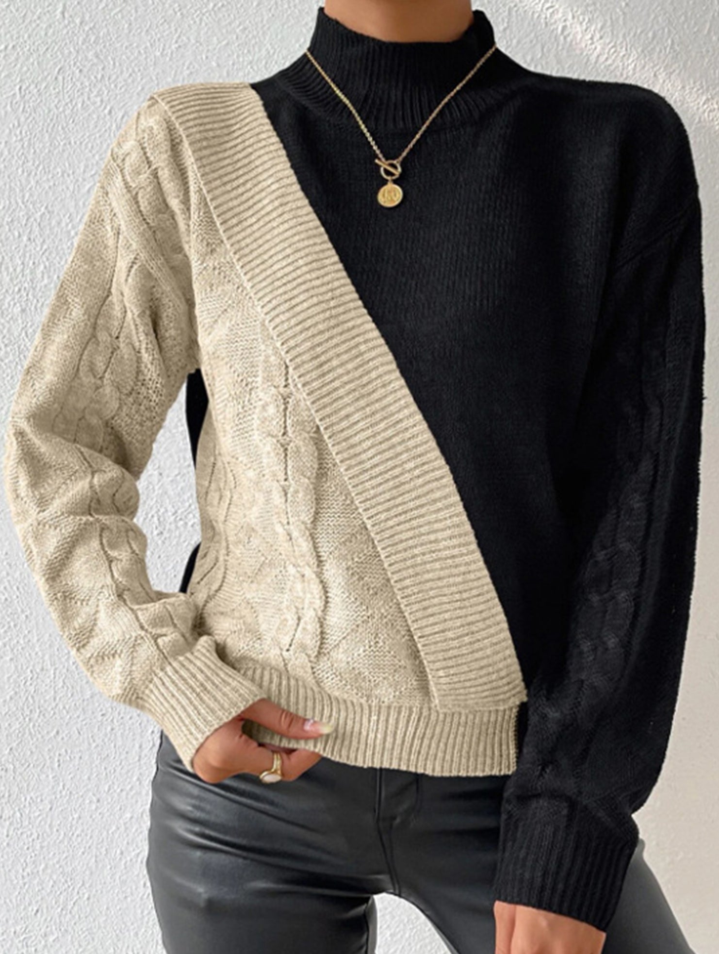Casual turtleneck loose sweater
