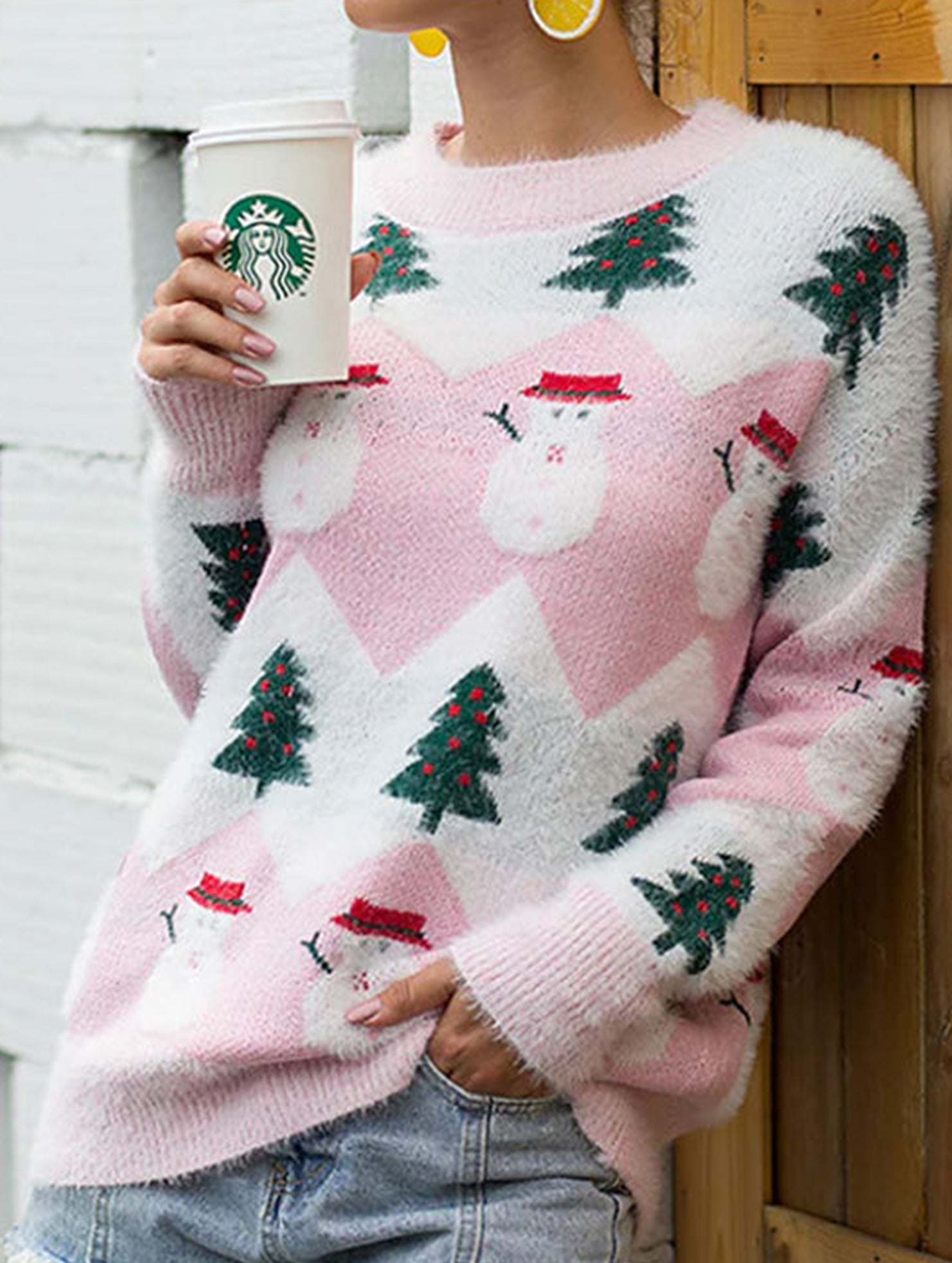 Casual Christmas Crew Neck Knit Sweater