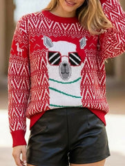 Casual knitted jacquard sweater