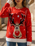 Christmas reindeer jacquard knit sweater