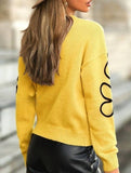 Stylish round neck jacquard knit sweater