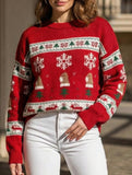 Christmas round neck casual loose knit sweater