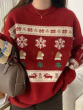 Christmas round neck casual loose knit sweater