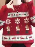 Christmas round neck casual loose knit sweater