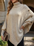 Stylish turtleneck long-sleeved knitwear