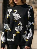 Cute duck print sweater_CWOSWL08992