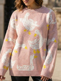 Cute duck print sweater_CWOSWL08992