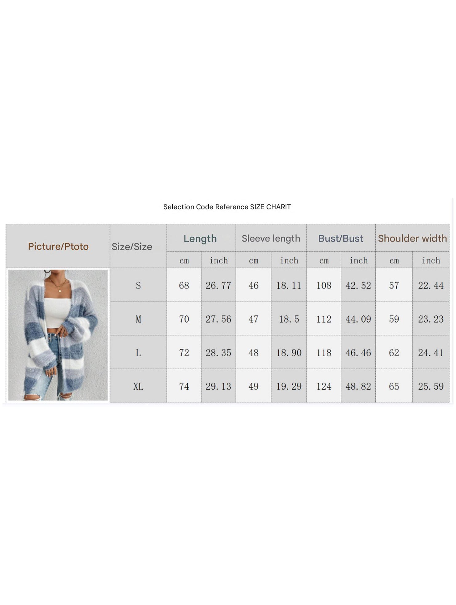 Gentle gradient striped plush cardigan_CWOSWL08998