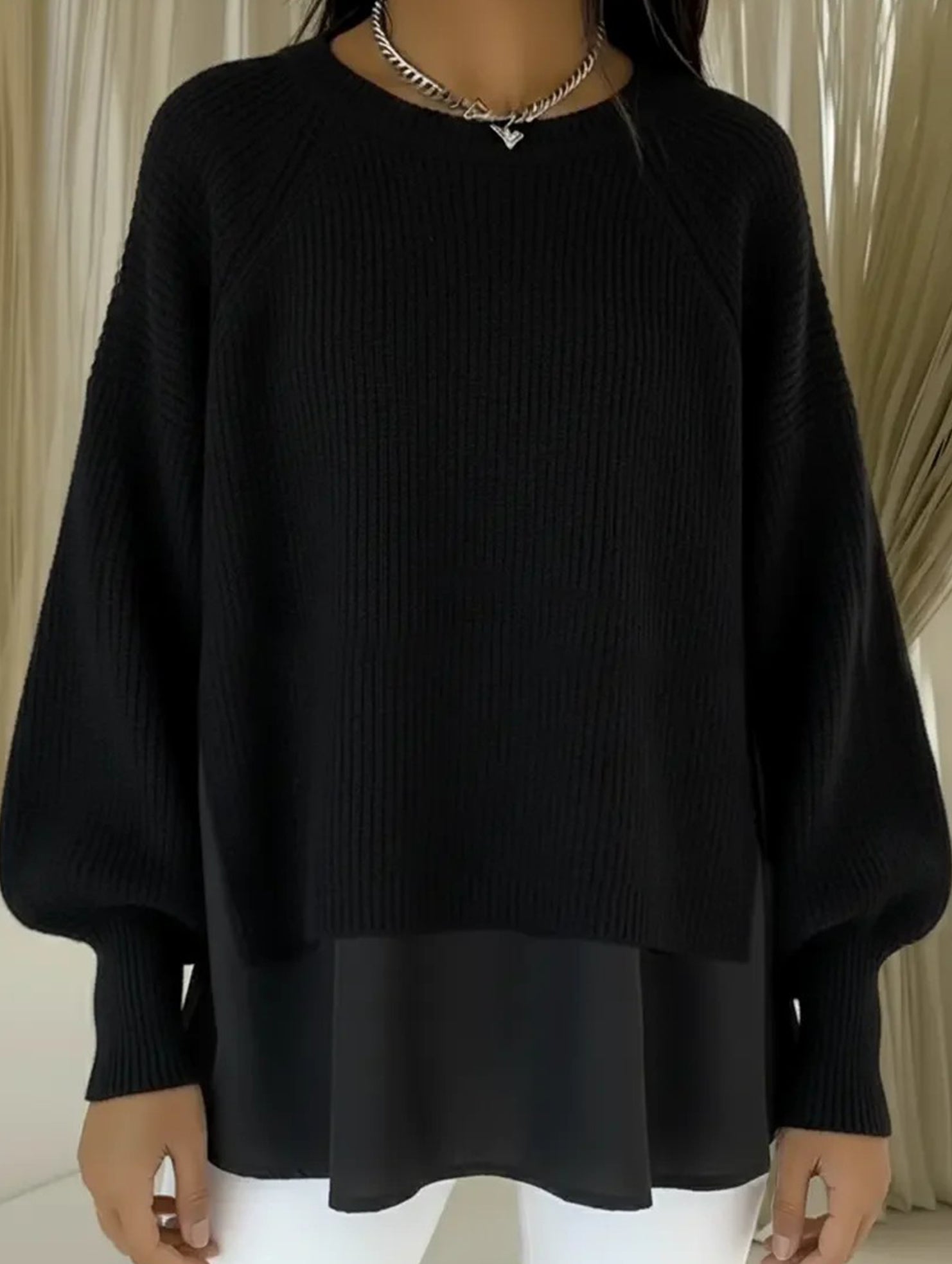 Casual two-piece crew neck sweater