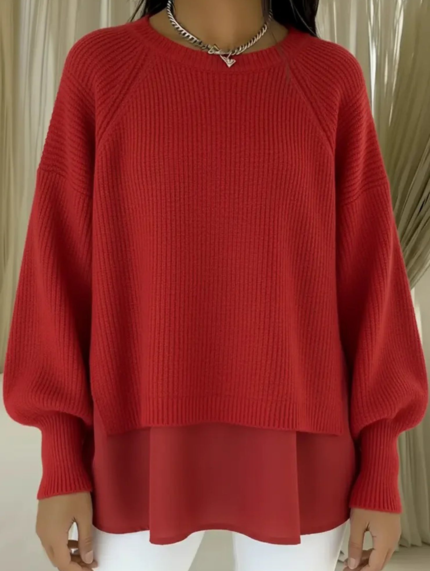 Casual two-piece crew neck sweater