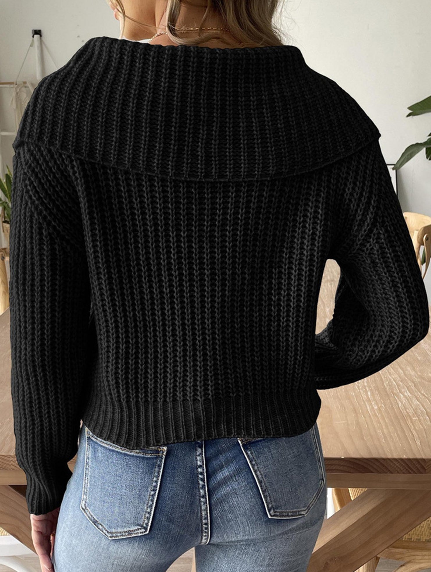 Sailor Collar Short Knit Sweater