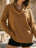 Solid Knit Long Sleeve Sweater Top_CWOSWL09186