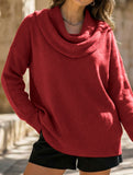 Solid Knit Long Sleeve Sweater Top_CWOSWL09186