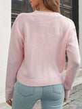 Floral Embroidery Cable Knit Loose Cardigan for Women_CWOSWL09202